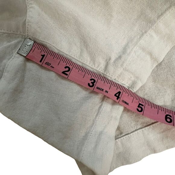 Old Navy ~white linen shorts ~ size XXL ~ elastic drawstring waist ~side pockets - Picture 5 of 7